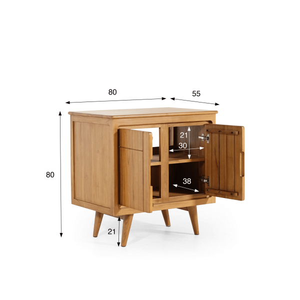 Badezimmermöbel aus massivem Teakholz 80 cm – Pragati