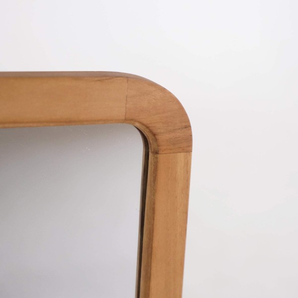 Rechteckiger Spiegel aus Teakholz mit Ablage