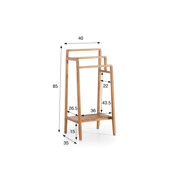 Handtuchhalter fürs Badezimmer aus massivem Teakholz – Devika