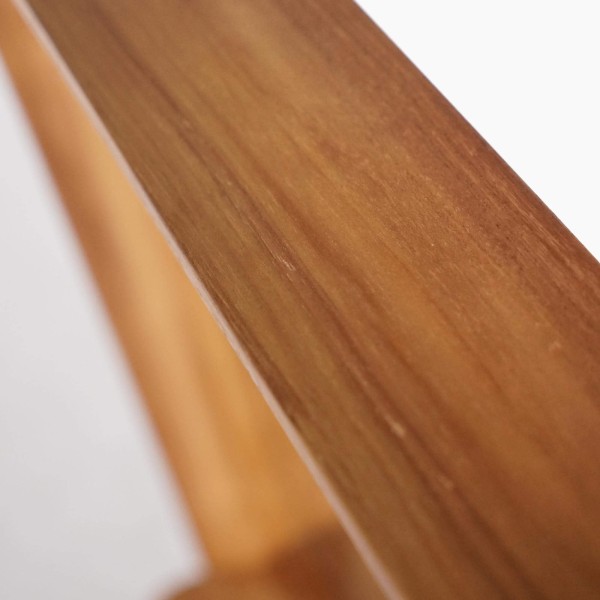 Rechteckiger Spiegel aus Teakholz und Geflecht (Rattan)