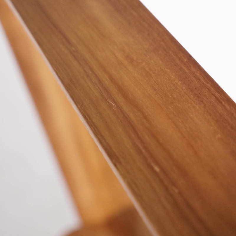 Rechteckiger Spiegel aus Teakholz und Geflecht (Rattan)