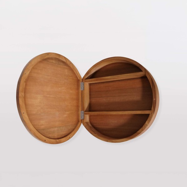 Runder Badezimmerspiegel mit Ablagefach – Devika