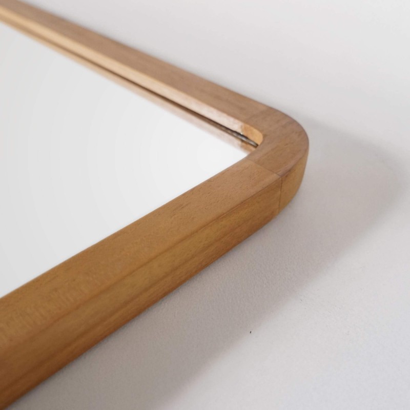 Badezimmerspiegel 120 x 70 cm mit Teakholzrahmen – Devika