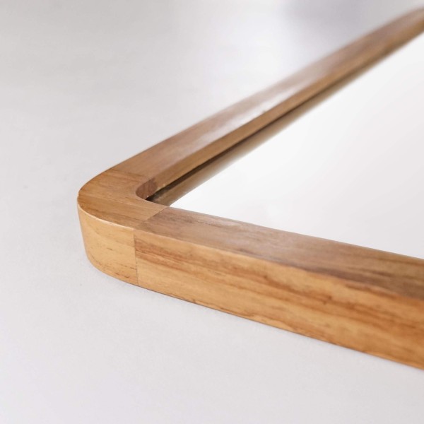 Badezimmerspiegel 120 x 70 cm mit Teakholzrahmen – Devika