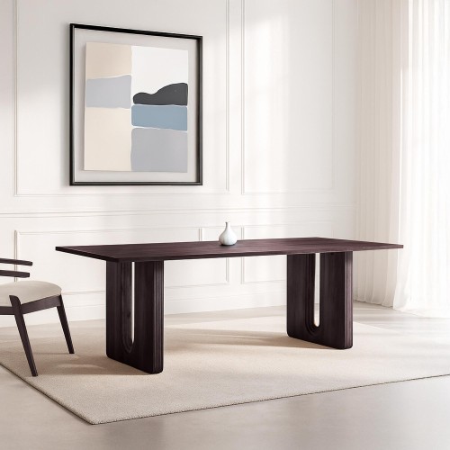 Esstisch aus massivem Mangoholz, dunkelbraunes Finish – Noba