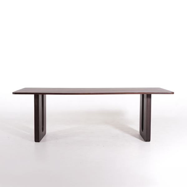 Esstisch aus massivem Mangoholz, dunkelbraunes Finish – Noba