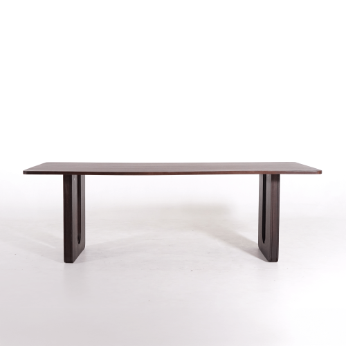 Esstisch aus massivem Mangoholz, dunkelbraunes Finish – Noba