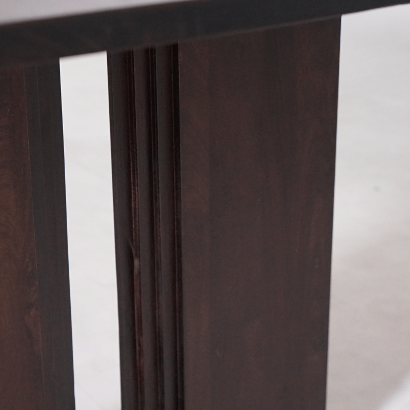 Esstisch aus massivem Mangoholz, dunkelbraunes Finish – Noba