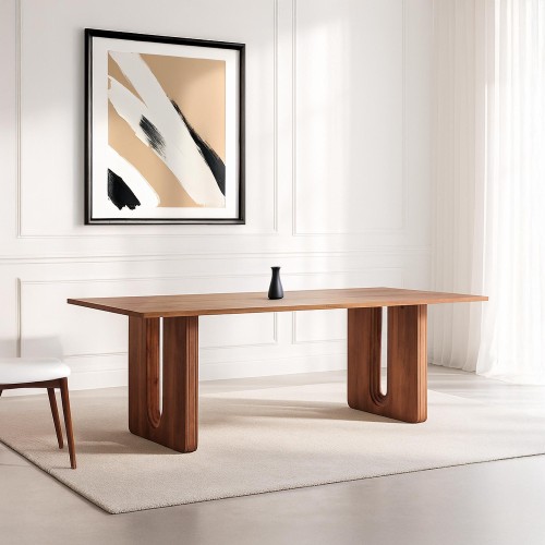 Esstisch aus massivem Mangoholz, mit naturbraunem Finish – Noba