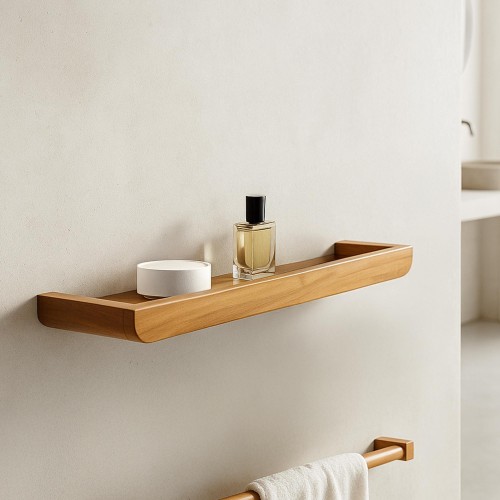 Wandregal aus massivem Teakholz 70 cm