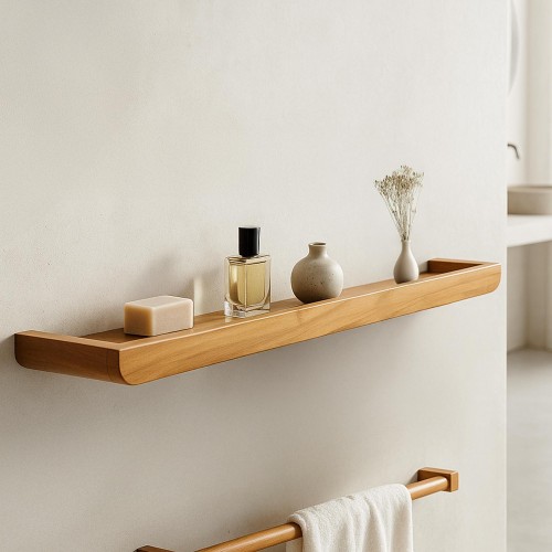 Wandregal aus massivem Teakholz 120 cm