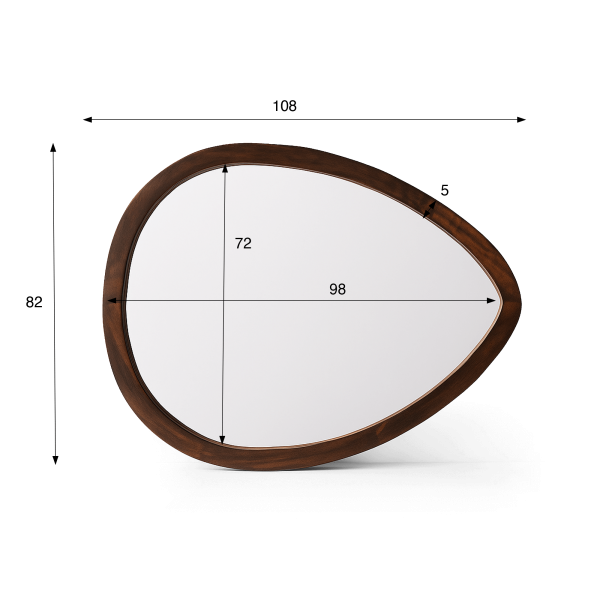 Spiegel mit handgearbeitetem Rahmen aus Massivholz mit organischem Design – Morgendämmerung