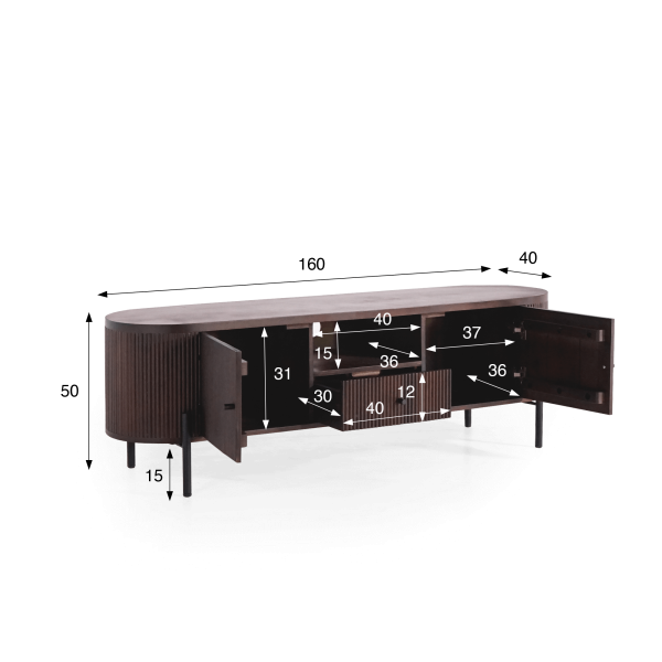 TV-Möbel aus Mangoholz 160 cm – Sohana