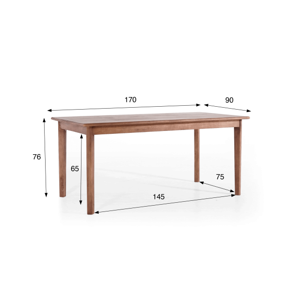 Rechteckiger Esstisch aus massivem Mangoholz