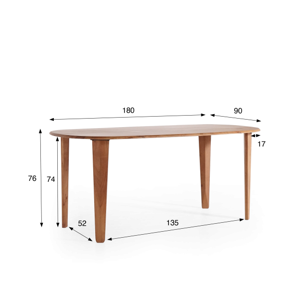 Ovaler Esstisch aus massivem Mangoholz - Orama