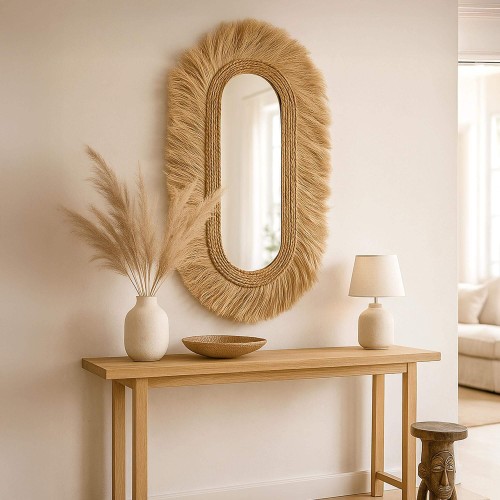 Spiegel aus Naturfasern im Boho-Stil – Ina
