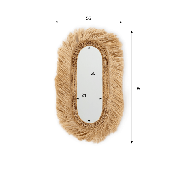 Spiegel aus Naturfasern im Boho-Stil – Ina