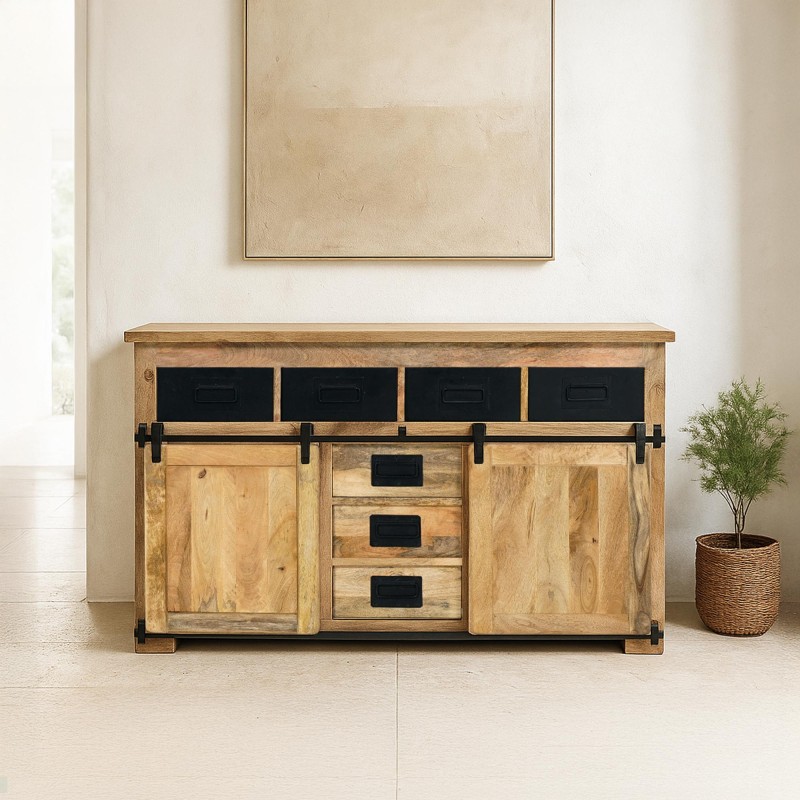 Industrielles Sideboard aus Holz und Metall 150cm - Paris