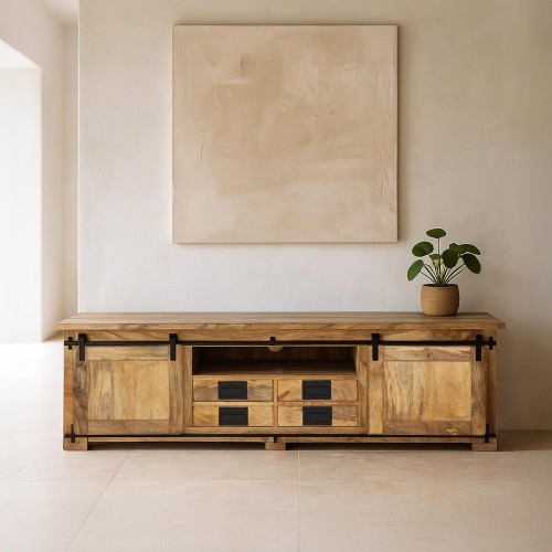 Industrielles TV-Möbel 180 cm mit 4 Schubladen - Paris