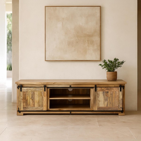 Industrielle TV-Möbel aus Holz und Metall 180 cm - Paris