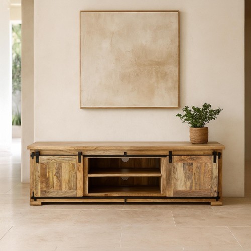 Industrielle TV-Möbel aus Holz und Metall 180 cm - Paris