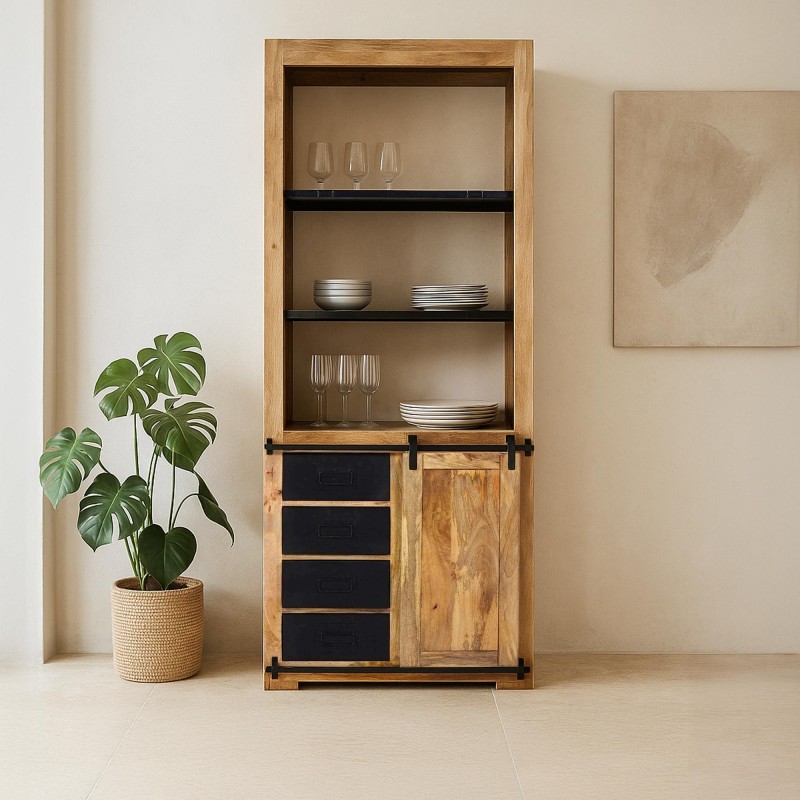 Bücherregal aus Holz und Metall 90cm - Paris