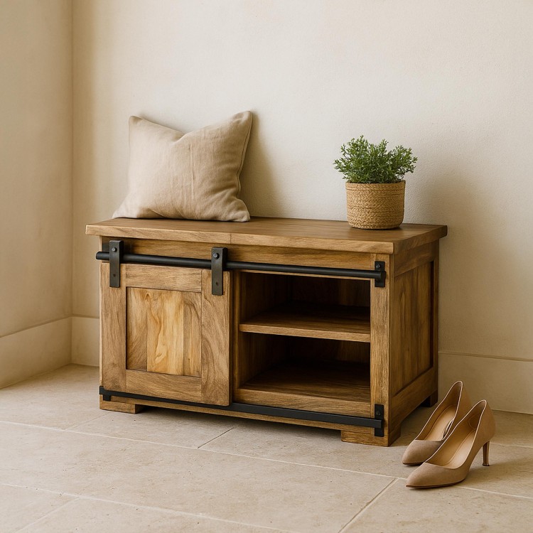 Truhenbank aus Massivholz - Paris