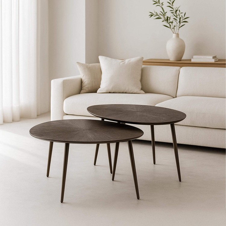 Couchtisch-Set aus bronzefarbenem Metall (2er-Set) – Nesso