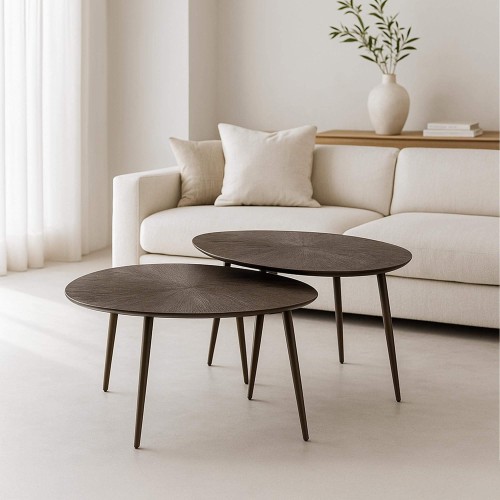 Couchtisch-Set aus bronzefarbenem Metall (2er-Set) – Nesso