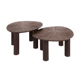Couchtisch-Set aus braunem Teakholz (2er-Set) – Ovo