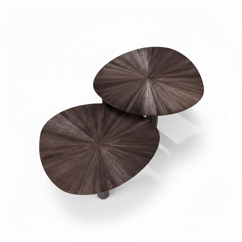 Couchtisch-Set aus braunem Teakholz (2er-Set) – Ovo