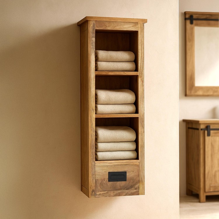 Badezimmersäule aus Holz und Metall – Paris