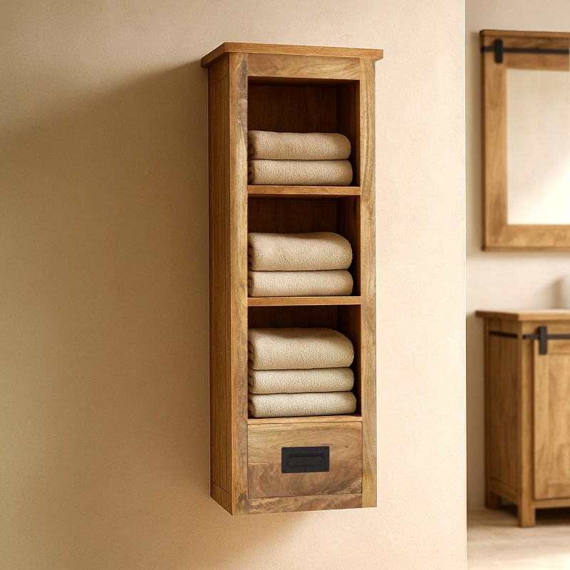 Badezimmersäule aus Holz und Metall – Paris