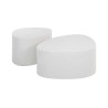 Design-Couchtisch aus weißem Verbundmarmor (2er-Set) – Arco