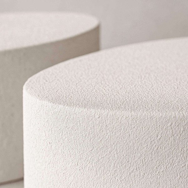 Design-Couchtisch aus weißem Verbundmarmor (2er-Set) – Arco