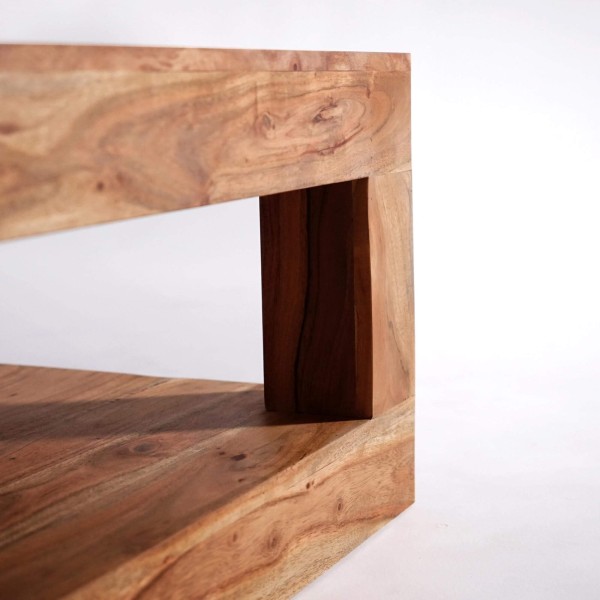 Rechteckiger Couchtisch aus massivem Akazienholz – Kora