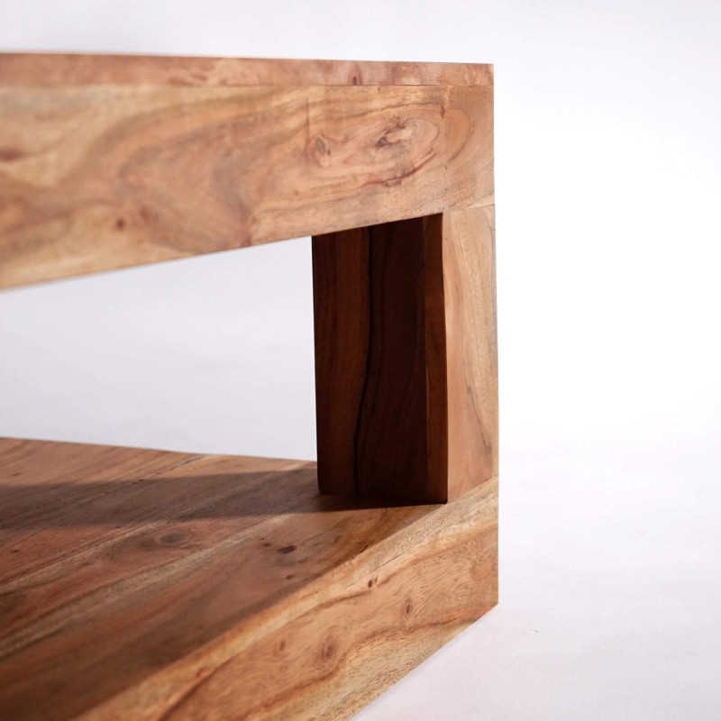 Rechteckiger Couchtisch aus massivem Akazienholz – Kora