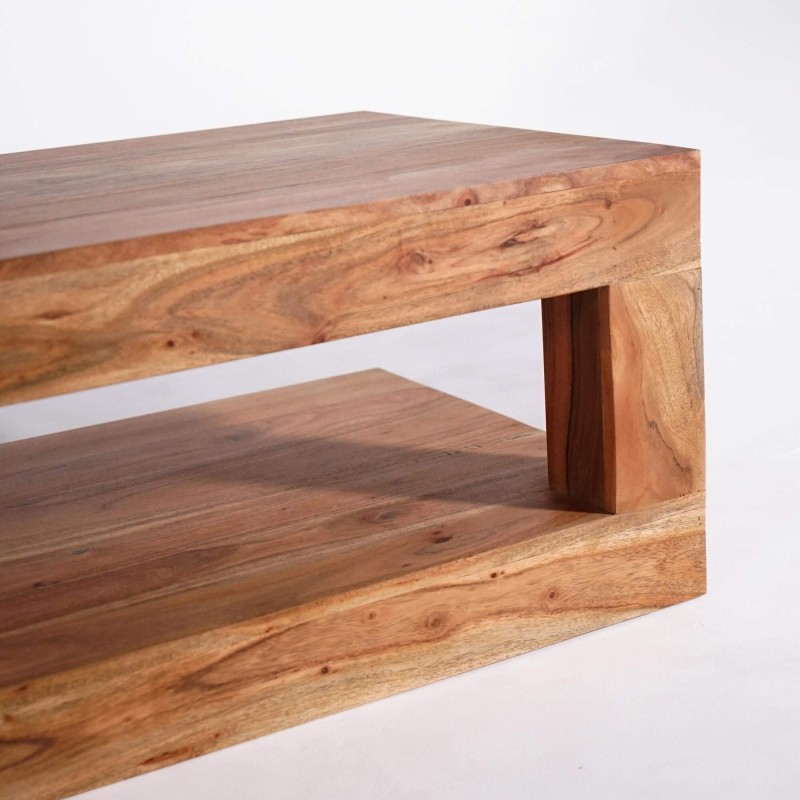 Rechteckiger Couchtisch aus massivem Akazienholz – Kora