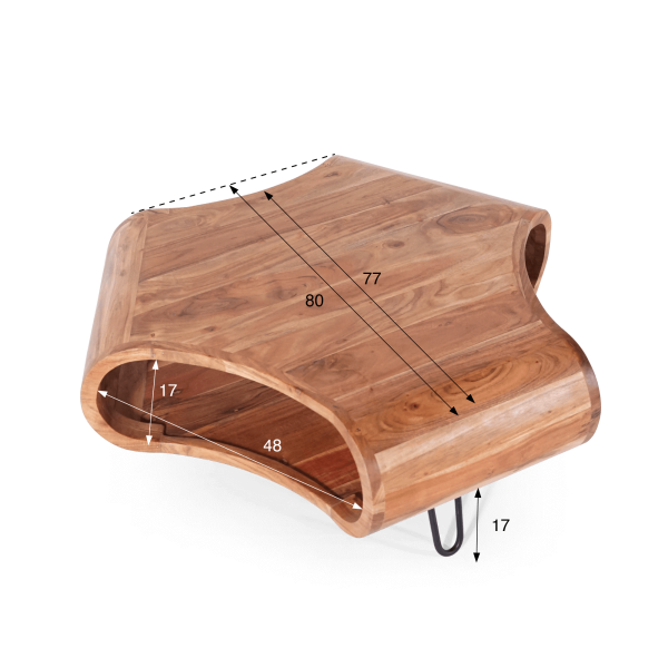 Couchtisch aus massivem Akazienholz – Livo