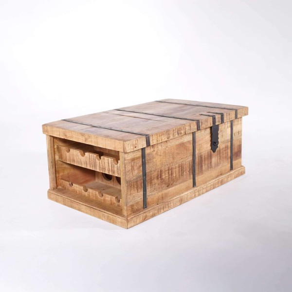 Wohnzimmertisch mit Stauraum aus Massivholz