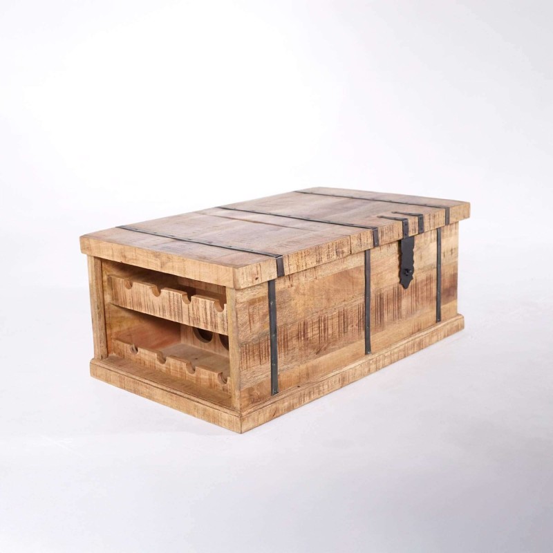 Wohnzimmertisch mit Stauraum aus Massivholz