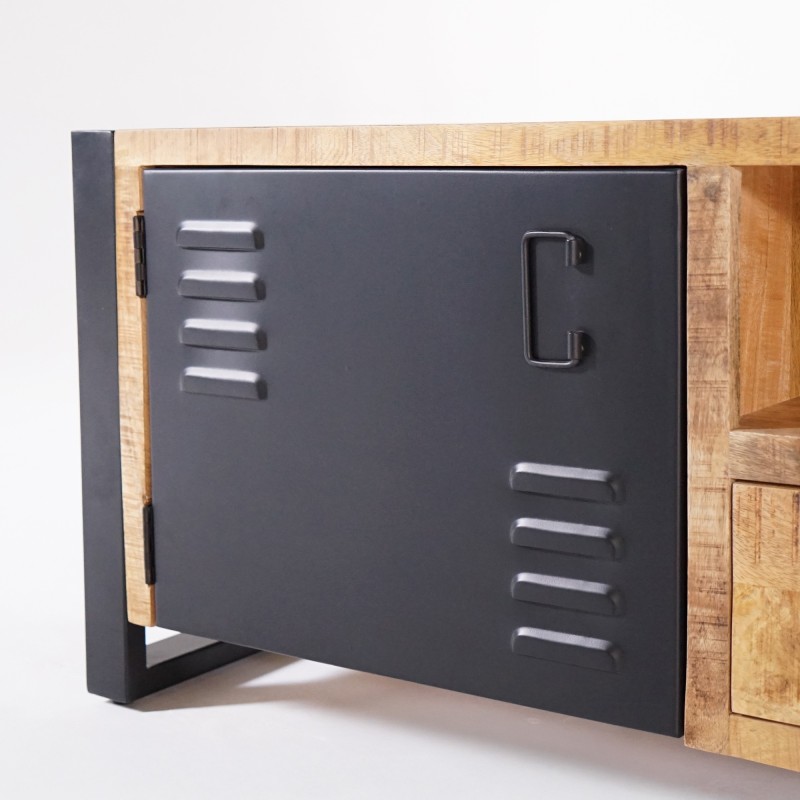 TV-Möbel aus massivem Mangoholz mit Metalltür 180 cm – Kansas