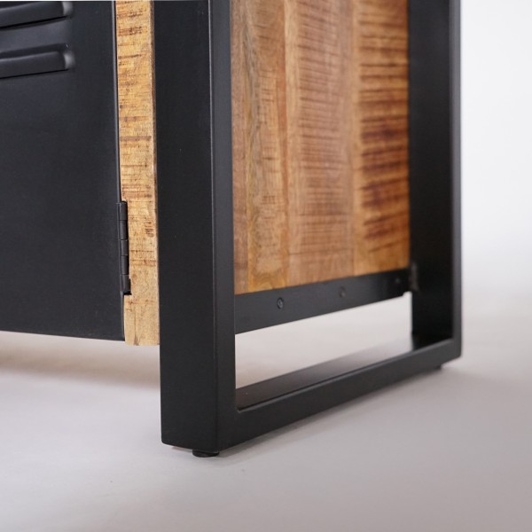 TV-Möbel aus massivem Mangoholz mit Metalltür 180 cm – Kansas