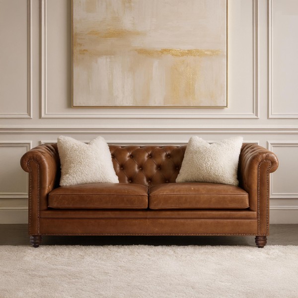 Chesterfield Ledersofa 3-Sitzer