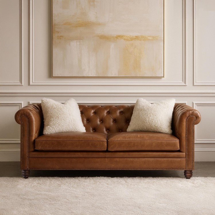 Chesterfield Ledersofa 3-Sitzer