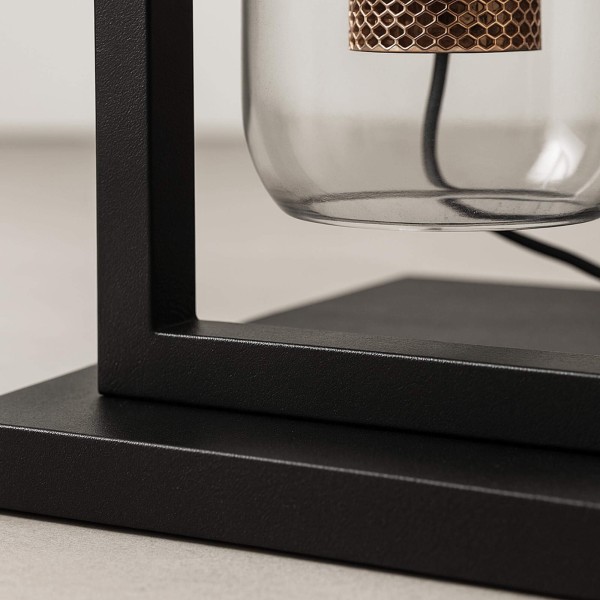 Stehlampe für das Wohnzimmer mit mundgeblasenen Rauchglas-Lampenschirmen – Brila