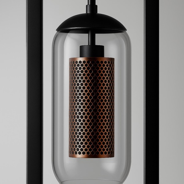 Stehlampe für das Wohnzimmer mit mundgeblasenen Rauchglas-Lampenschirmen – Brila