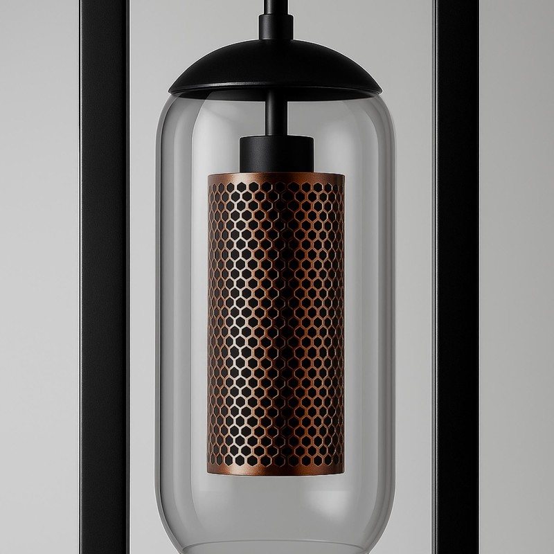 Stehlampe für das Wohnzimmer mit mundgeblasenen Rauchglas-Lampenschirmen – Brila