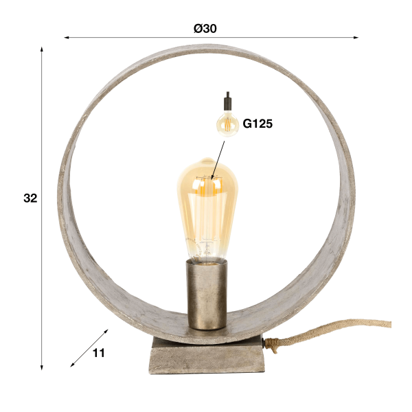 Industrielle Tischlampe aus Metall – Osmo