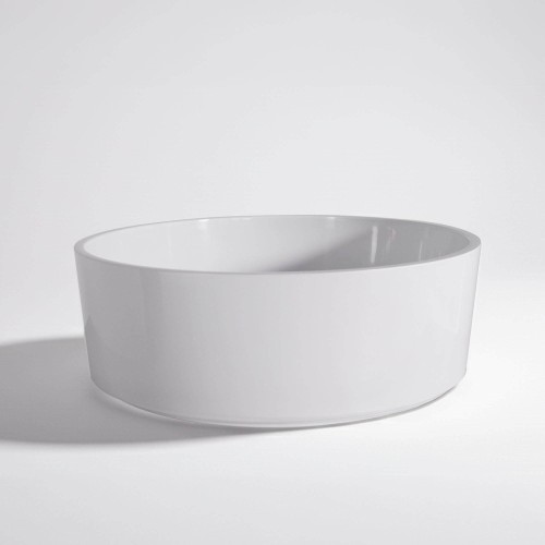 Rundes Keramik-Waschbecken, glänzend weiß – Rundo